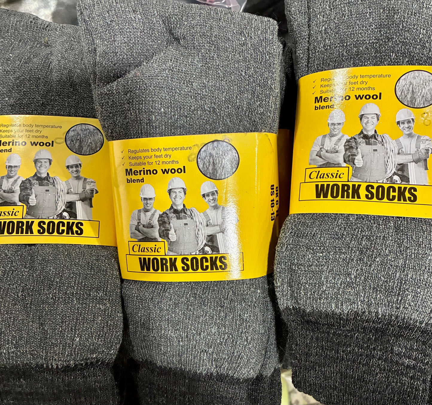 MERINO WOOL BLEND MENS CLASSIC WORK SOCKS