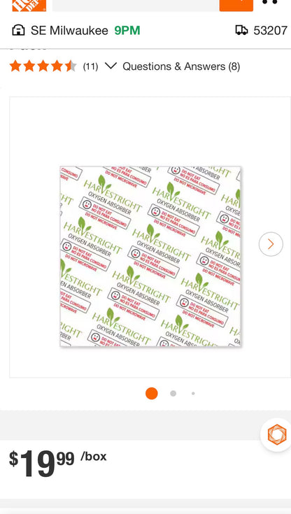 OXYGEN ABSORBERS 700cc 50 PACK