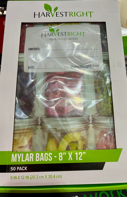 8 x 12 MYLAR BAG 50 PACK /HALF GALLON