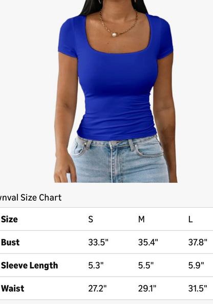 ROYAL BLUE WOMANS SUMMER SQUARE SLIM FIT