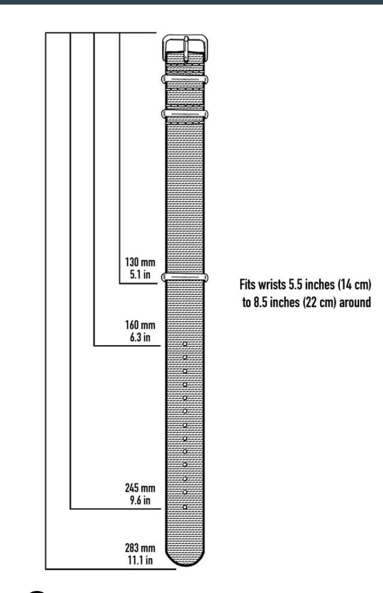 CLASSIC MILITARY STYLE NYLON WATCH BAND 22MM