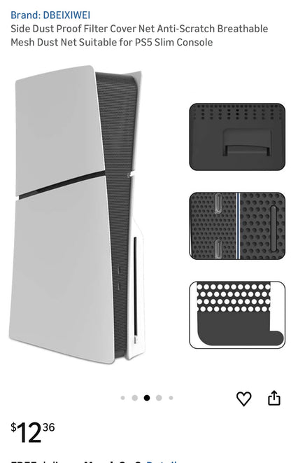 SIDE DUST PROOF FILTER COVER for PS5 SLIM CONSOLE