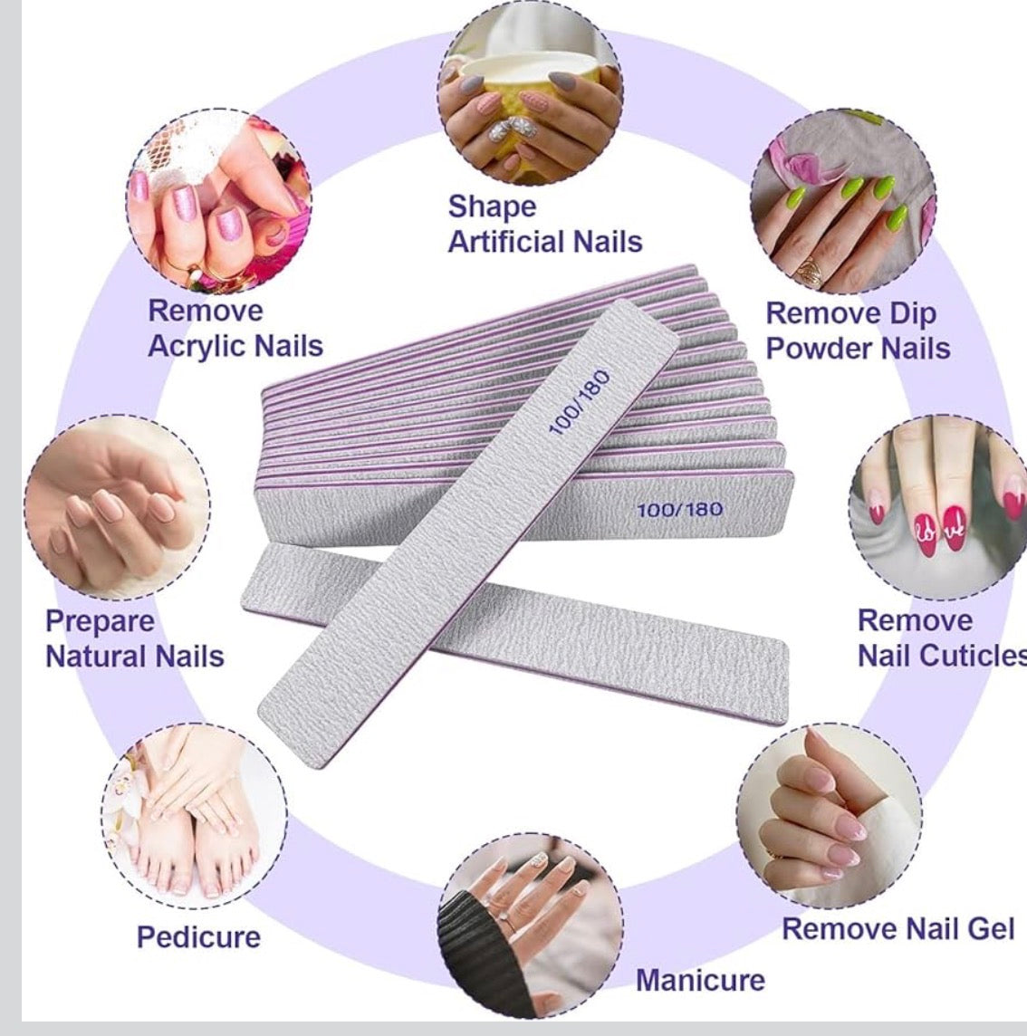 10 PACK NAIL FILES (11/180 grit)