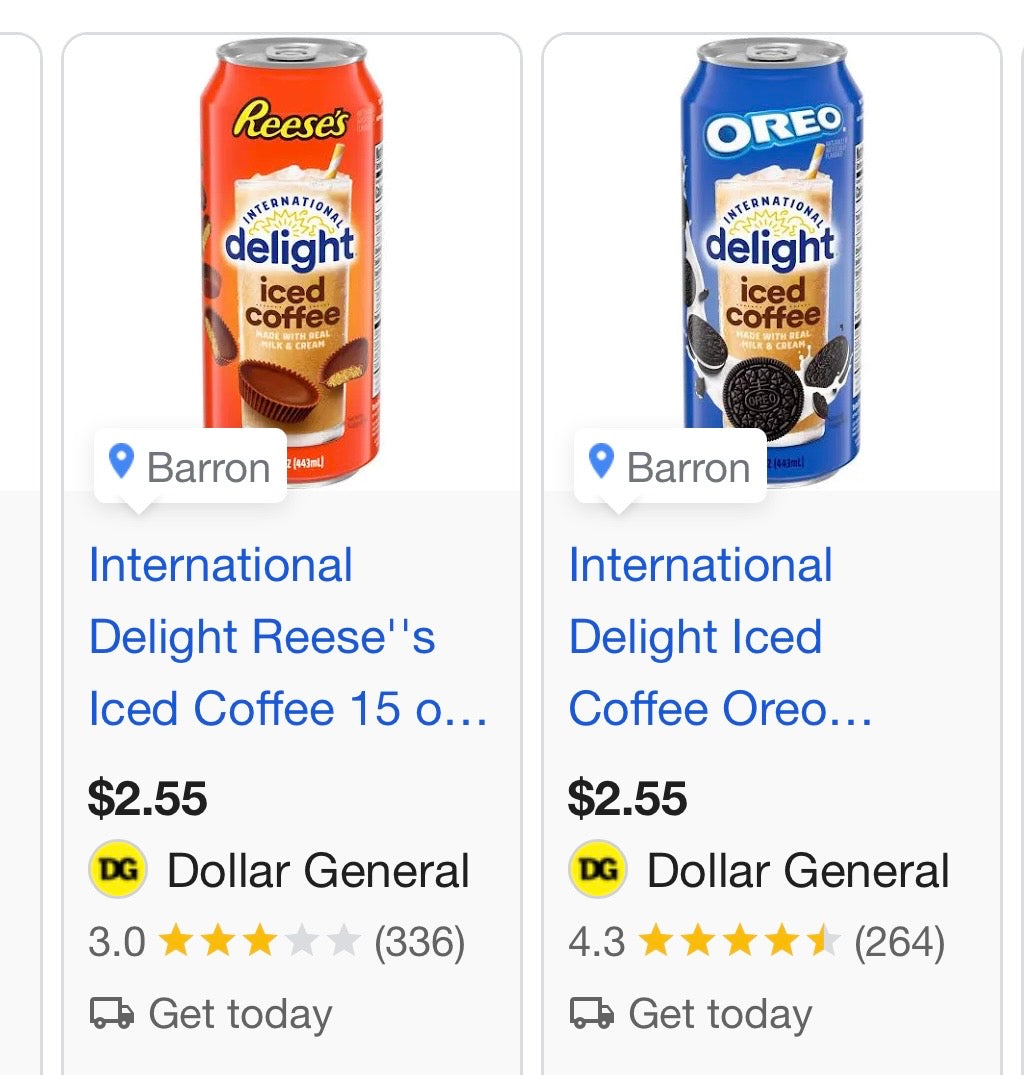 INTERNATIONAL DELIGHT  15oz FLAVORED ICED COFFEE