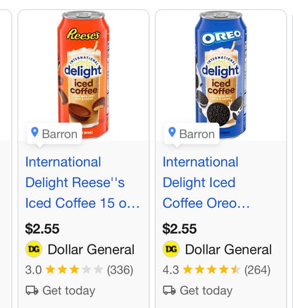 INTERNATIONAL DELIGHT  15oz FLAVORED ICED COFFEE