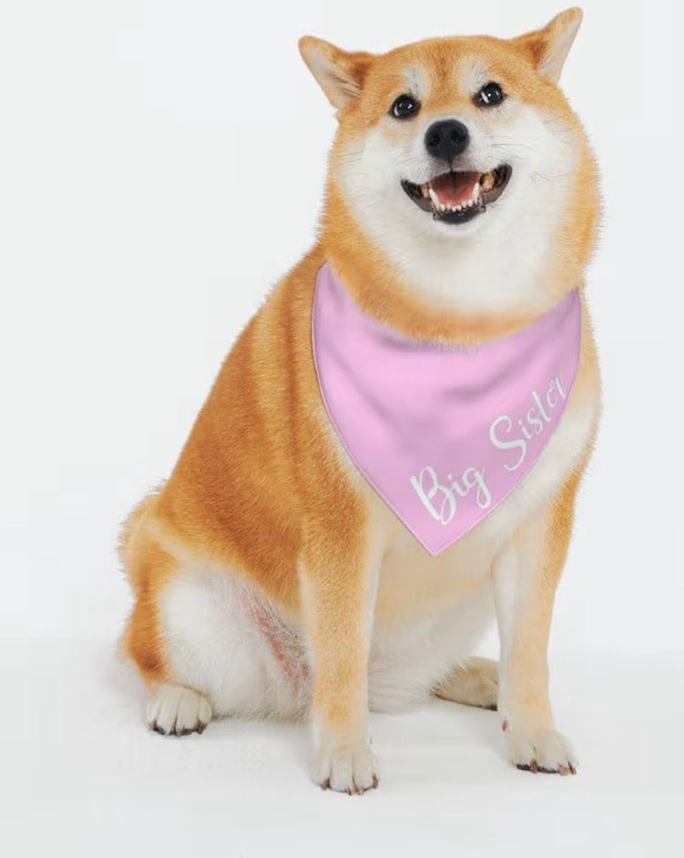 BIG SISTER DOG BANDANA PINK
