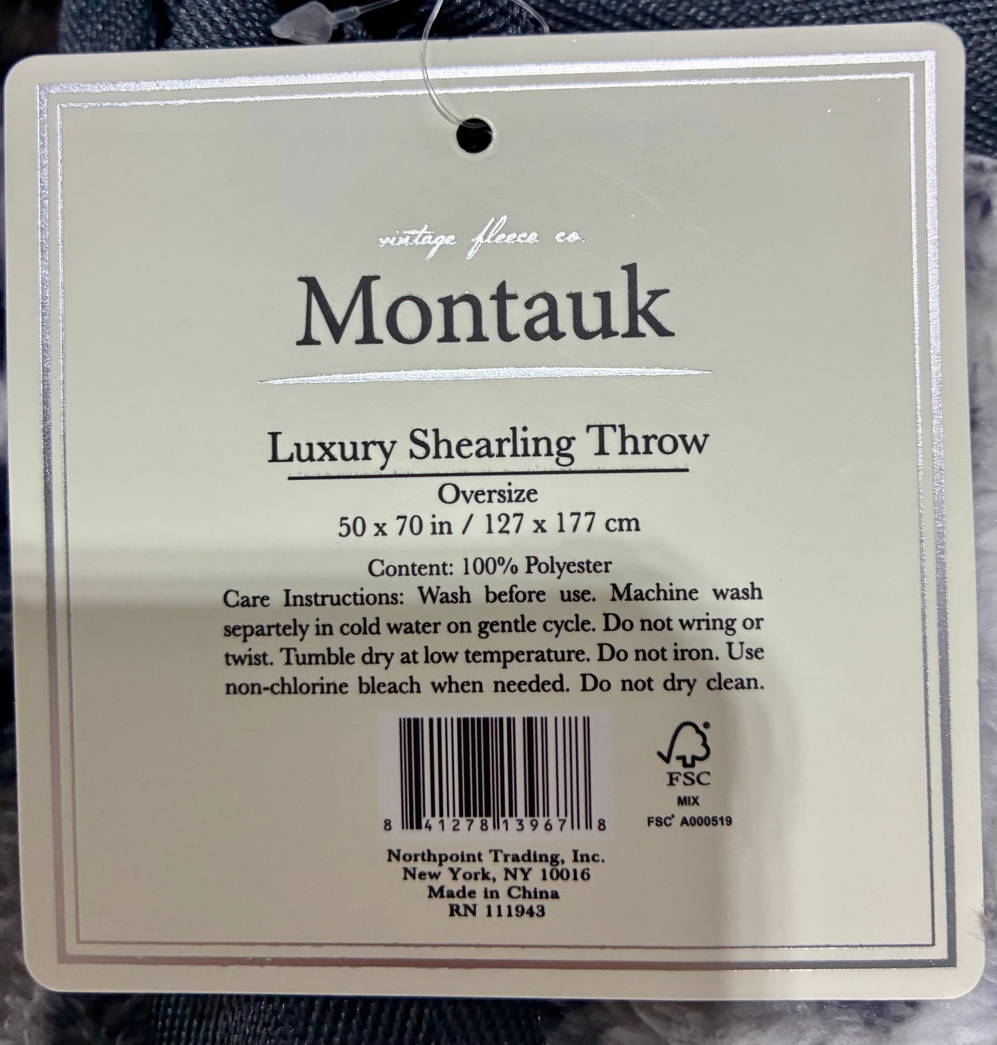 MONTAUK LUXURY SHEARLING THROW 50 X 70