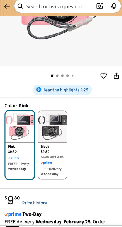 PINK SILICONE CASE for CANNON POWERSHOT g7x MARK iii