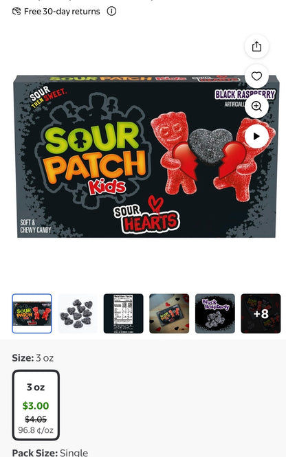 MOVIE THEATER SNACKS -SOUR PATCH KIDS  @ KRABBY PATTIES