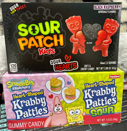 MOVIE THEATER SNACKS -SOUR PATCH KIDS  @ KRABBY PATTIES