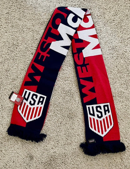 U S A  WORLD CUP  SOCCER TEAM KNIT SCARF