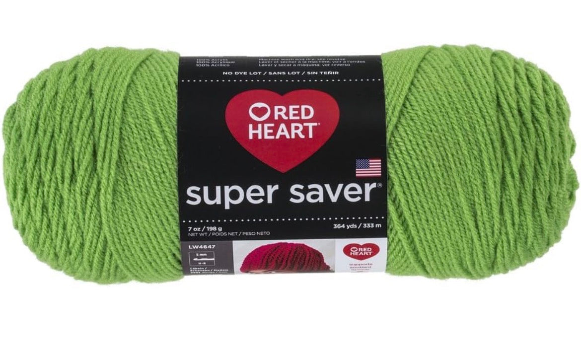 RED HEART SPRING GREEN YARN- 364 yds