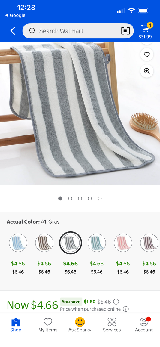 STRIPED MICROFIBER CORAL VELVET TOWEL