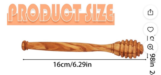 WOODEN HONEY DIPPER STICK