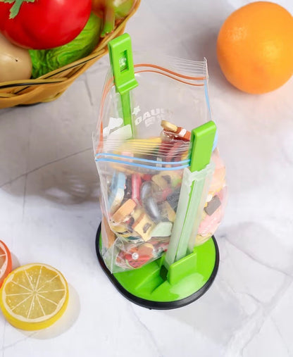 FREEZER BAG HOLDER STAND LIME GREEN