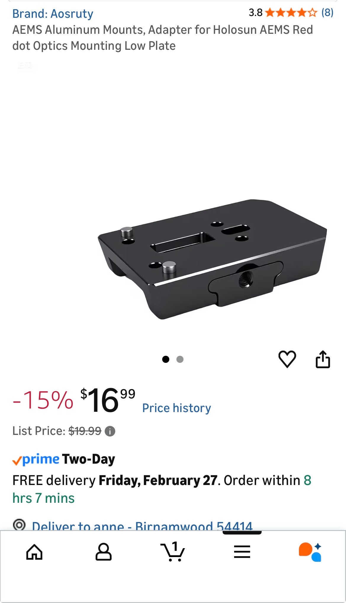 AEMS ALUMINUM MOUNT ADAPTER