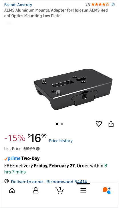 AEMS ALUMINUM MOUNT ADAPTER