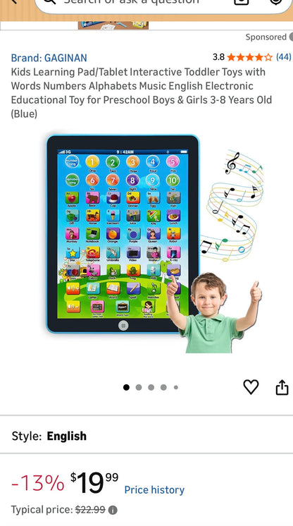 KIDS LEARNING PAD / INTERACTIVE TABLET