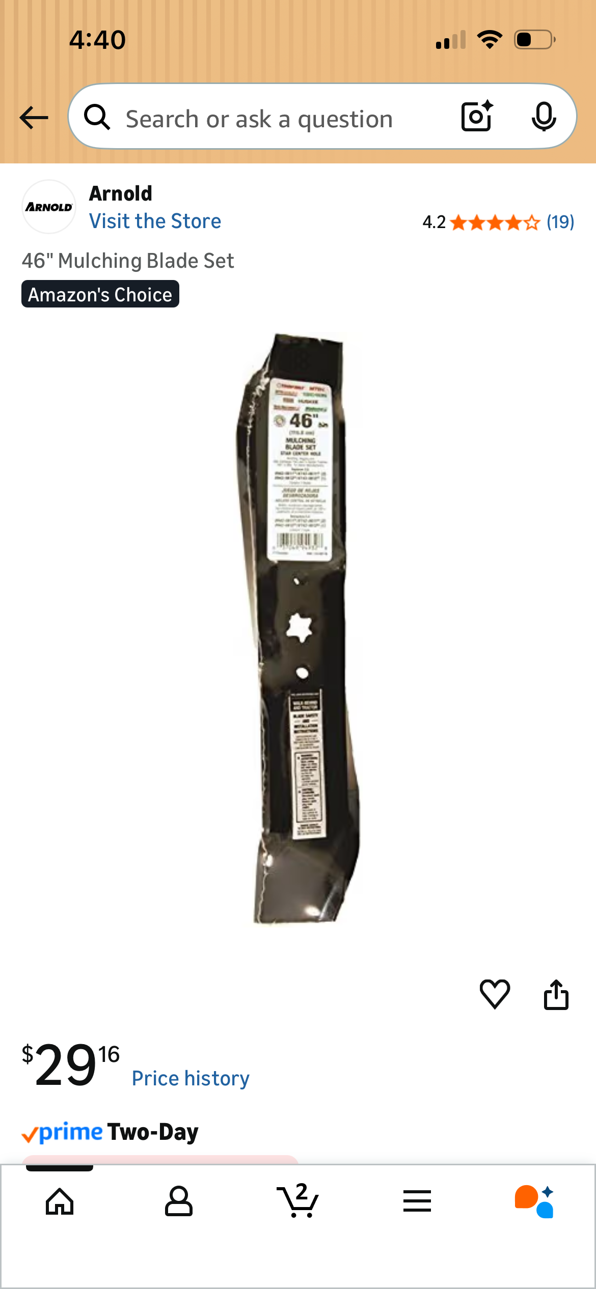 TROY BUILT 46'' MULCHING MOWER BLADE SET