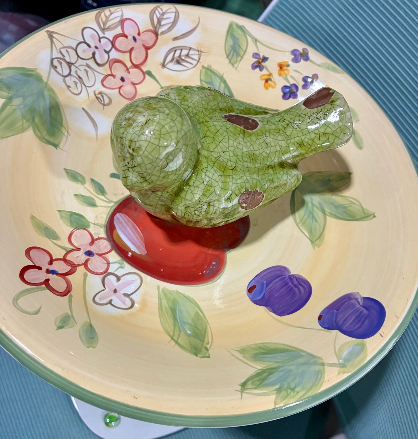 20'' GLASS  BIRDBATH DECOR