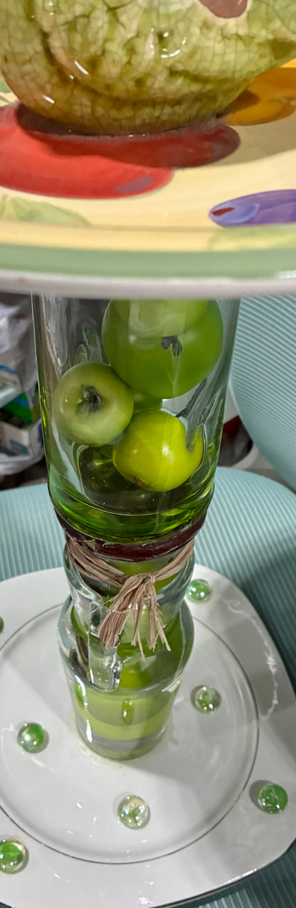 20'' GLASS  BIRDBATH DECOR