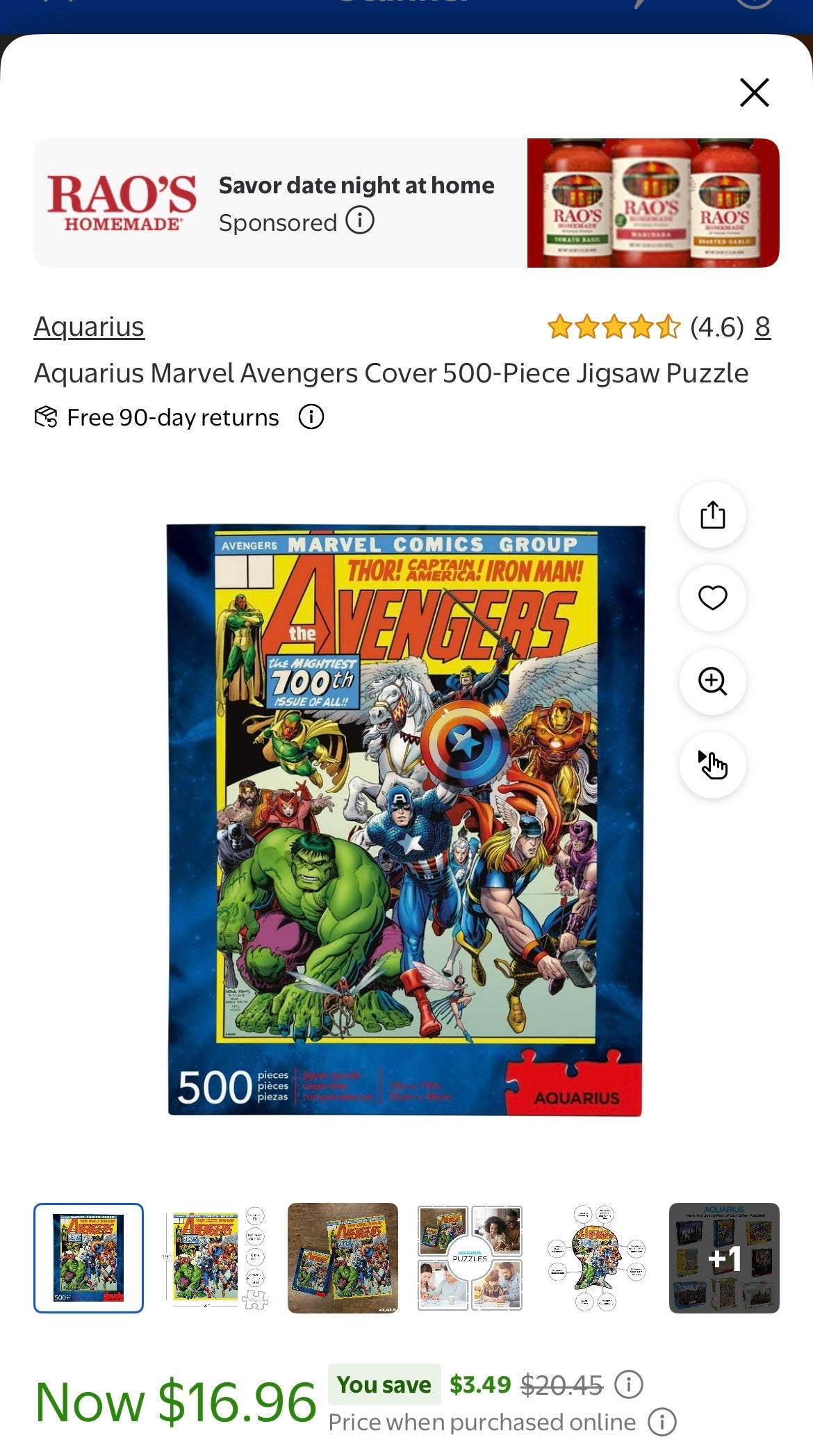 AVENGER PUZZLE 500 PC