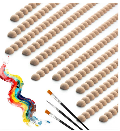 HALF WOODEN BEADS TRIM CRAFT SET