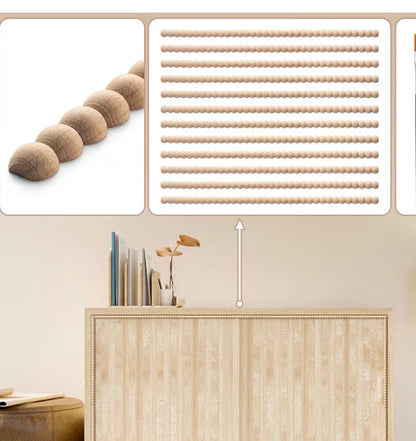 HALF WOODEN BEADS TRIM CRAFT SET