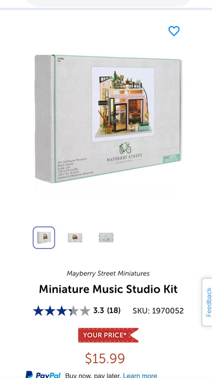 MAYBERRY STREET MINIATURES MUSIC STUDIO KIT