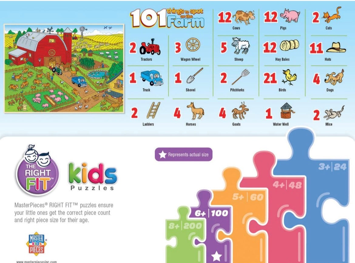 101 THINGS TO SPOT ON THE FARM PUZZLE