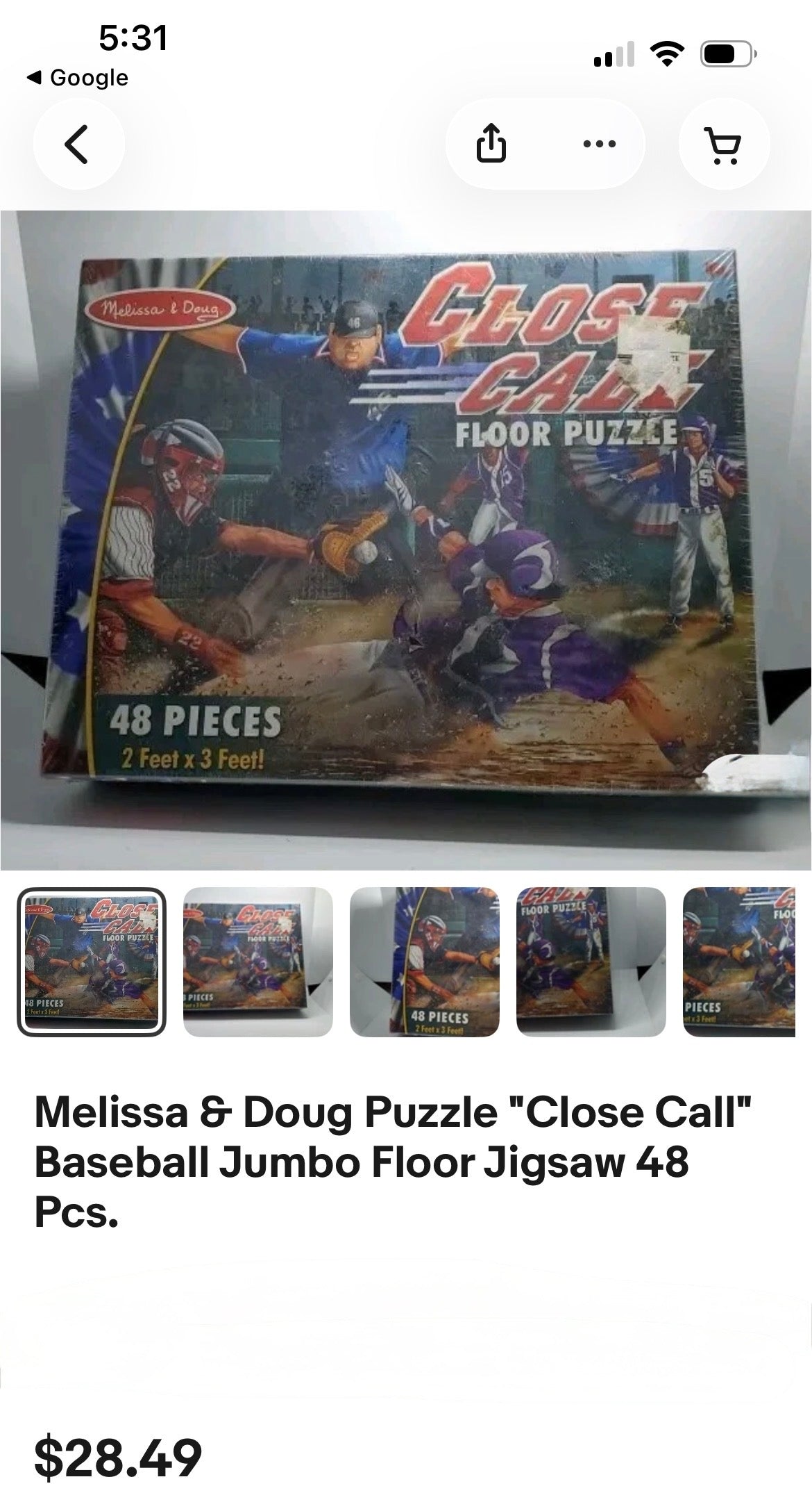 MELISSA @ DOUG CLOSE CALL FLOOR PUZZLE