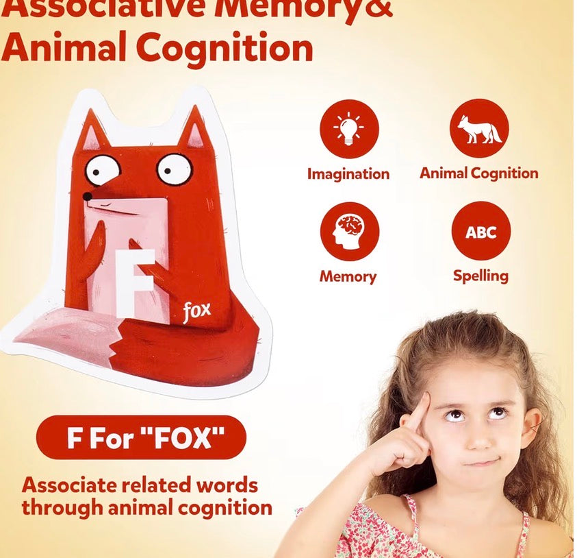 MAGNETIC WOODEN ANIMAL ALPHABET LETTERS