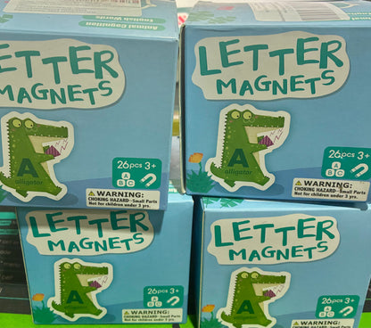 MAGNETIC WOODEN ANIMAL ALPHABET LETTERS