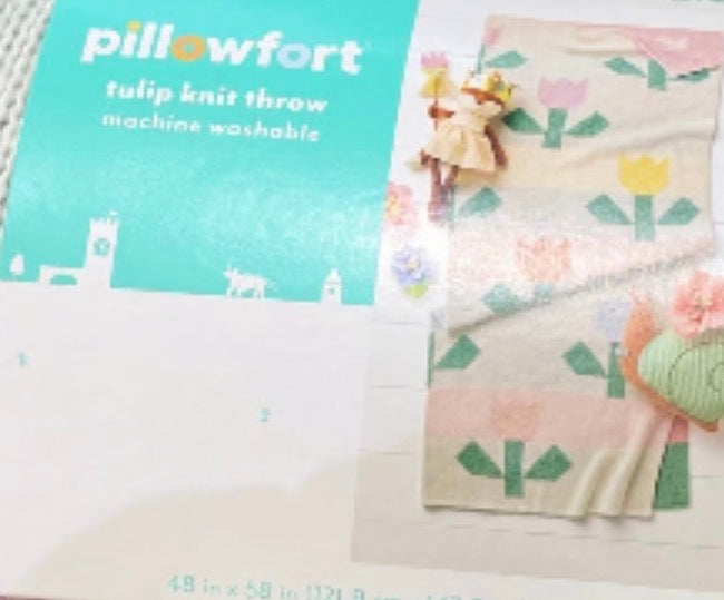 TULIP KNIT THROW BLANKET 58 X 48