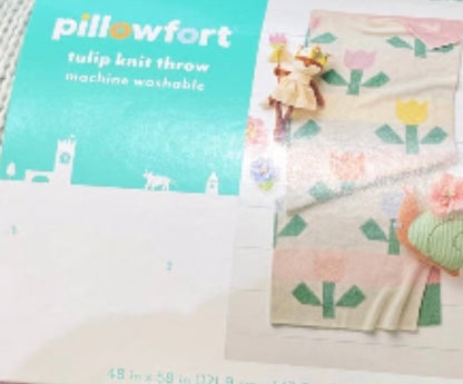 TULIP KNIT THROW BLANKET 58 X 48
