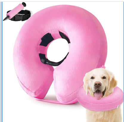 INFLATABLE DOG CONE COLLAR , PINK