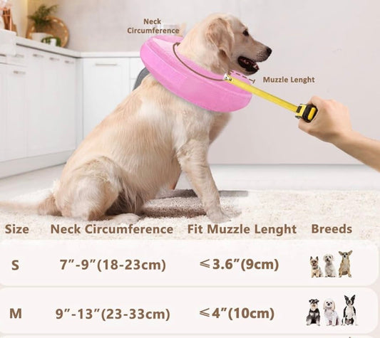 INFLATABLE DOG CONE COLLAR , PINK