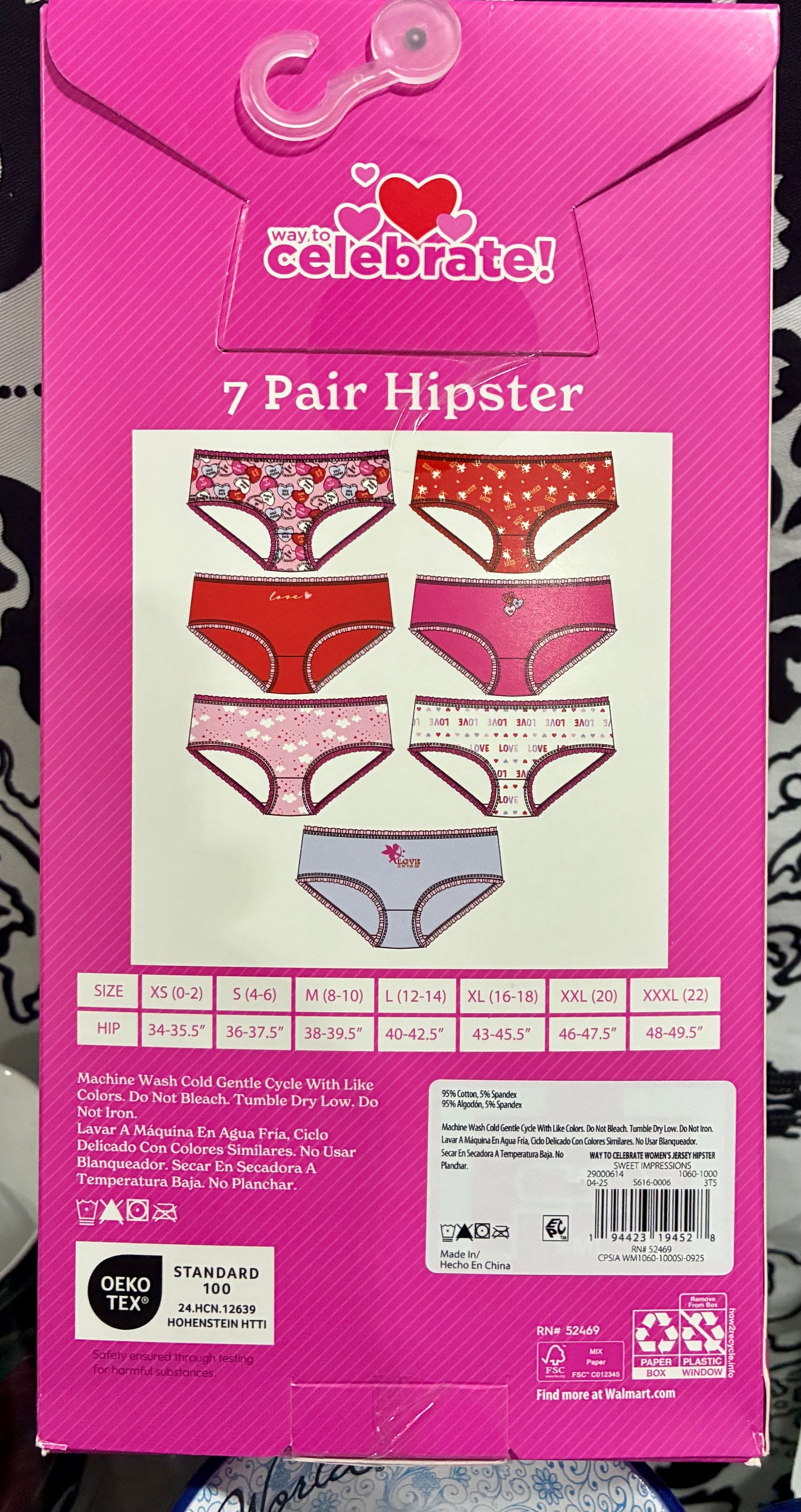 7 PACK VALENTINES THEME  UNDIES SZ 4-6