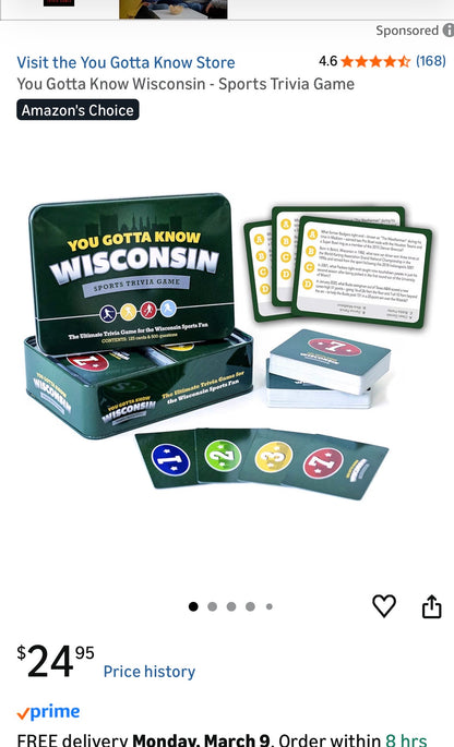 YOU GOTTA KNOW WISCONSIN SPORT TRIVIA GAME