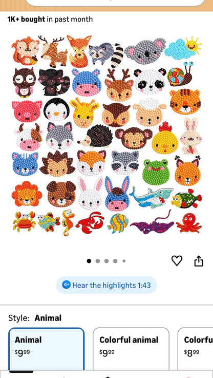 DIAMOND ART STICKERS 42 PC