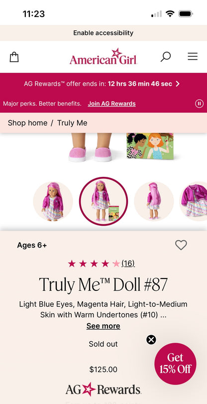 AMERICAN GIRL DOLL  #87