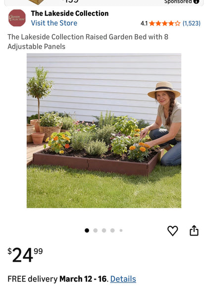 RAISED GARDEN BED WITH 8 ADJUSTABLE PANELS