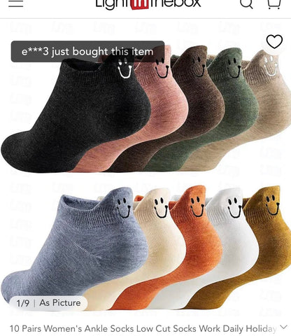 10 PACK LOWCUT SMILE SOCKS