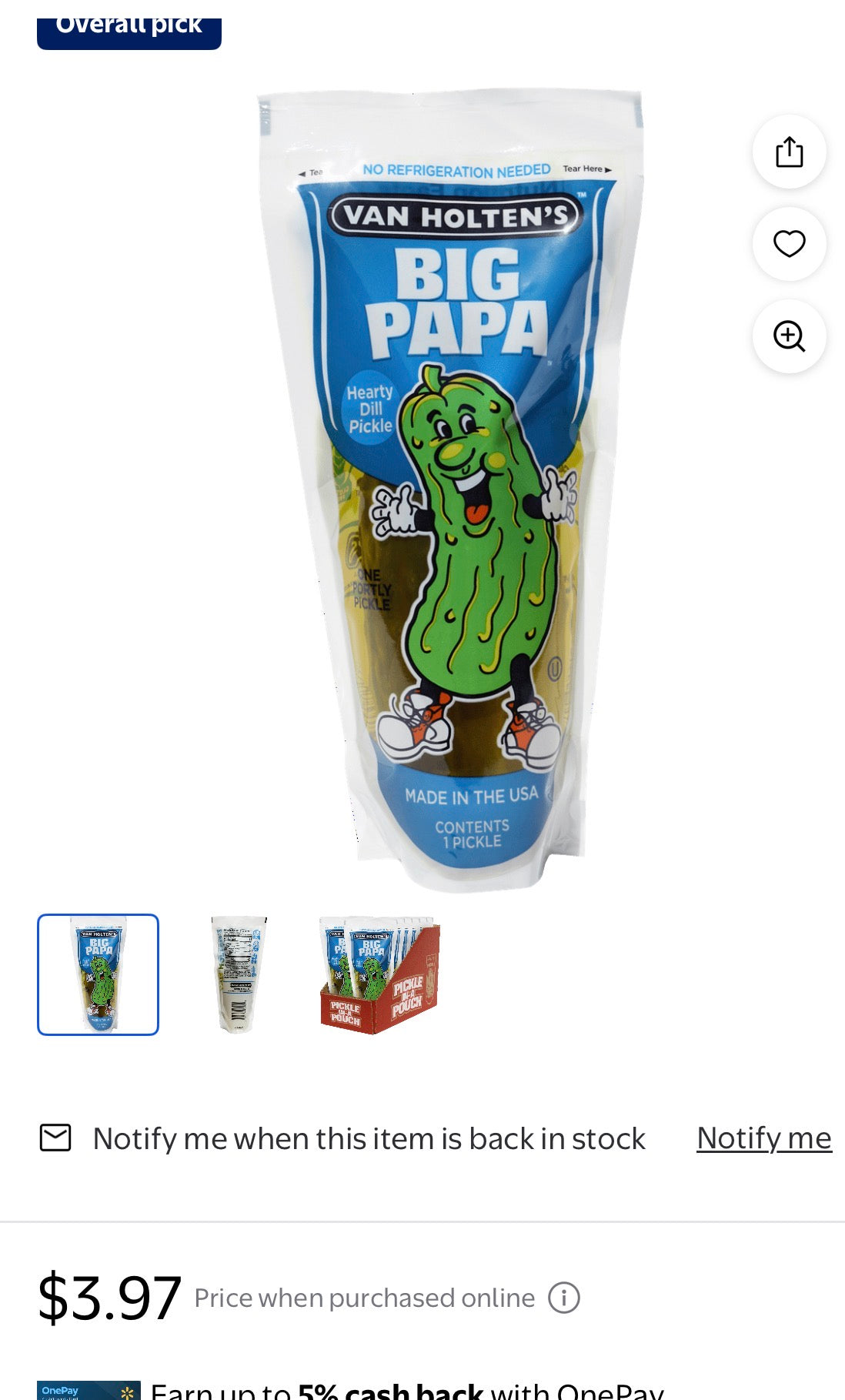 DILL  PICKLE IN A POUCH