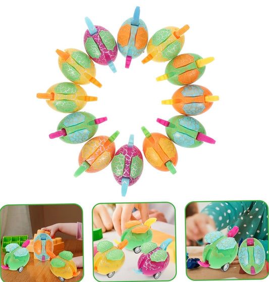 8'' EGGS FILLED WITH 2 in 1 DINOSAUR EGG CARS