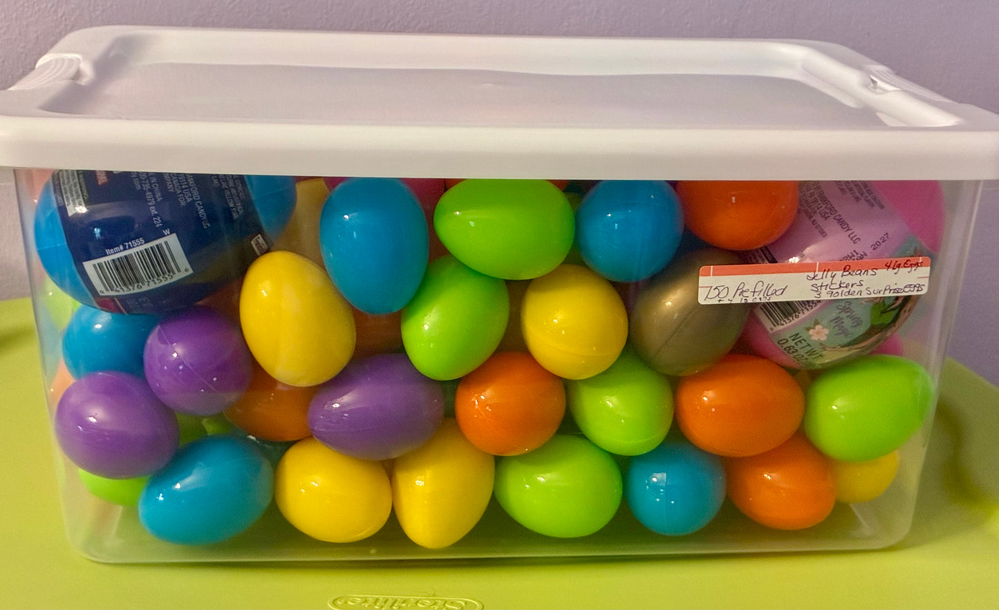 14 QT CONTAINERS OF PRE FILLED EGGS