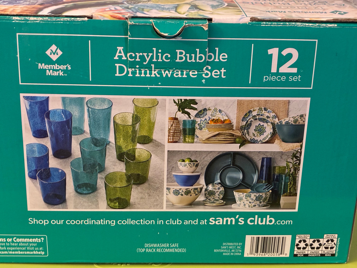 12 PC ACRYLIC BUBBLE DRINKWARE SET