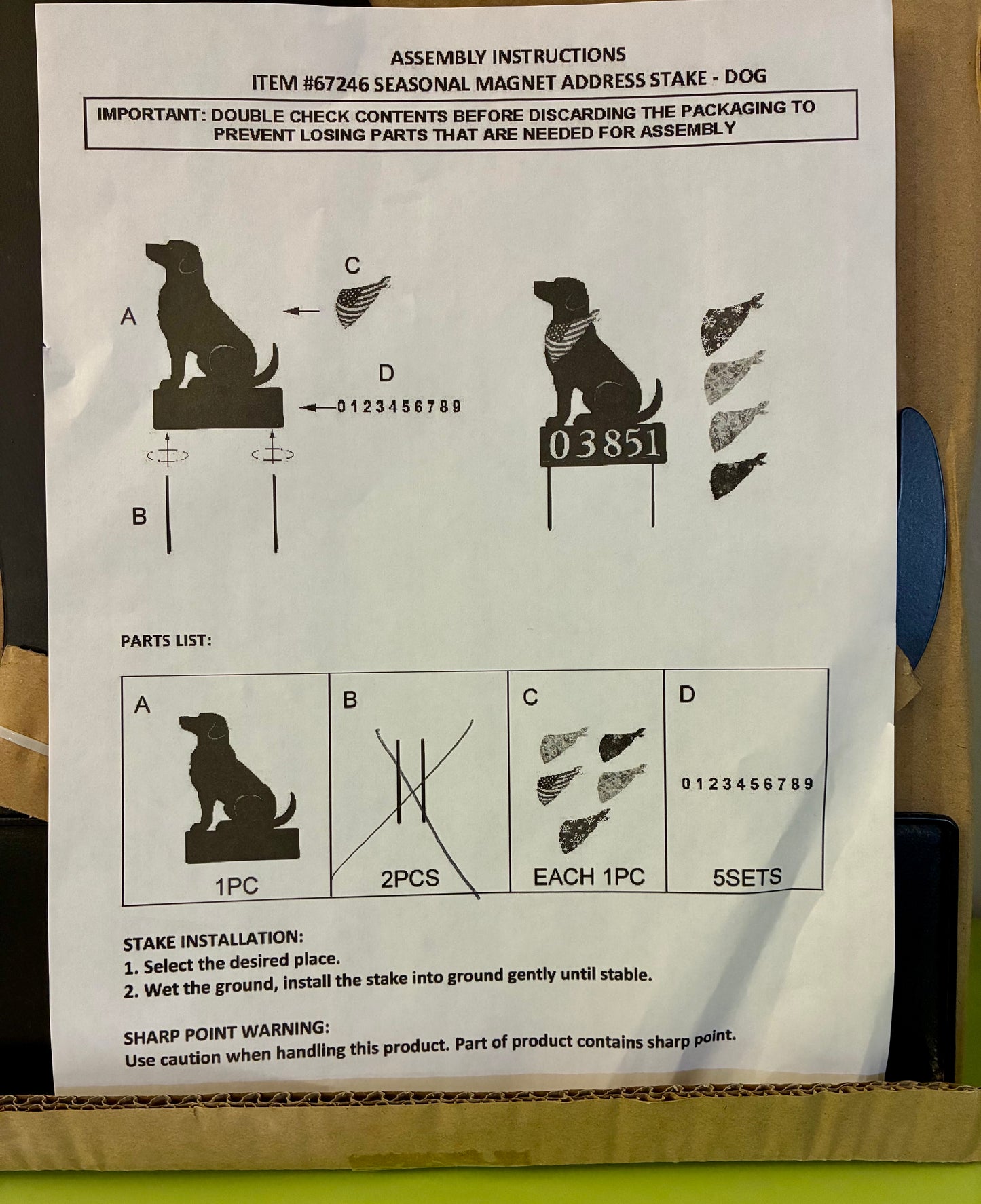 BLACK METAL MAGNET ADDRESS DOG