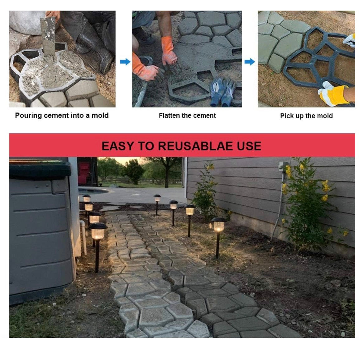 PATHWAY PAVING REUSABLE CONCRETE MOLD