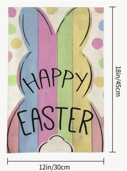 HAPPY EASTER, YARD FLAG 12 x 18